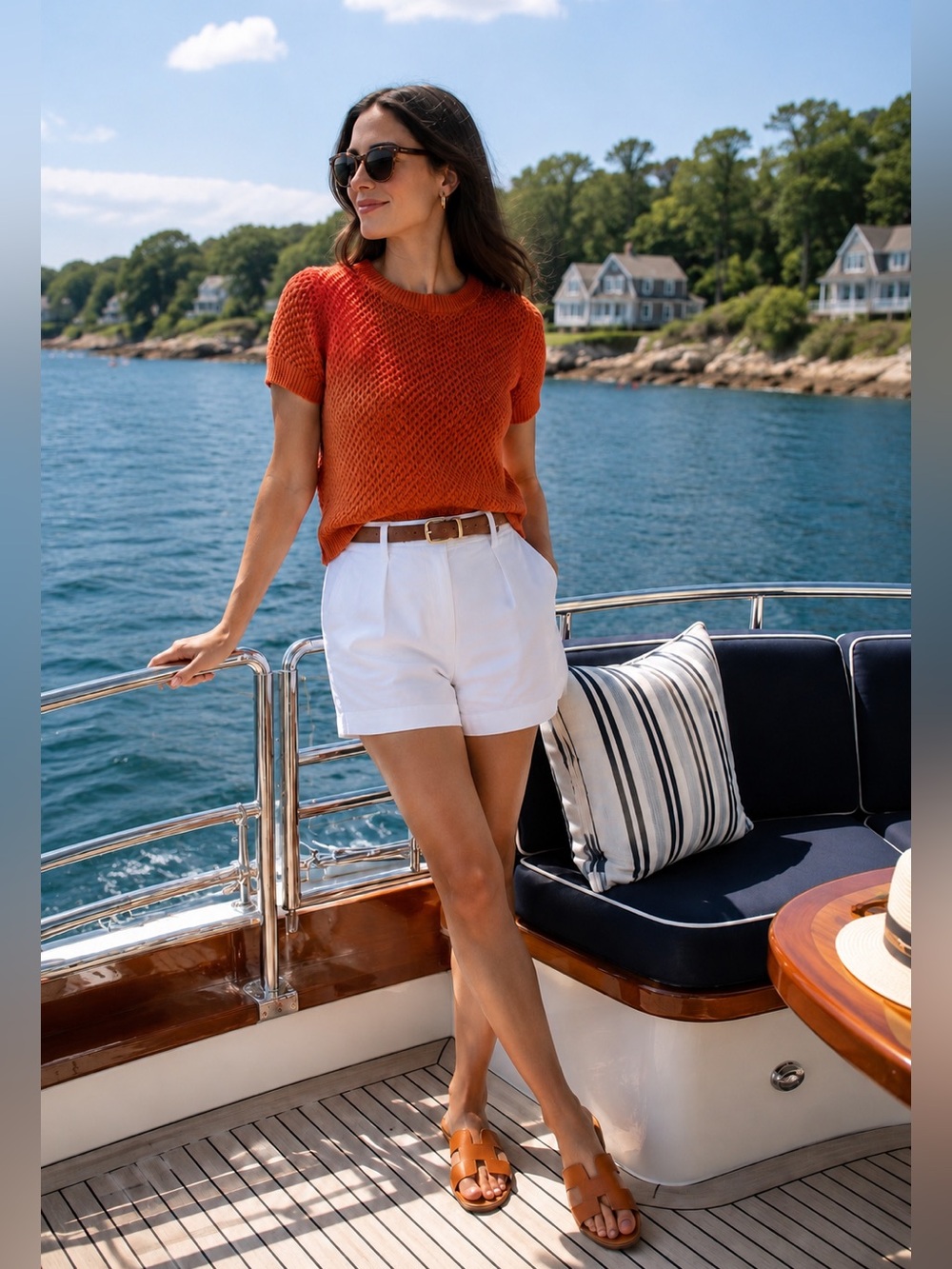 Club Monaco Tangerine Orange Open Knit Short Sleeve Sweater Top Women’s S Resort